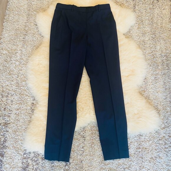Theory Trecca Full Length Pant Good Wool Navy Sz 2 - Picture 6 of 12